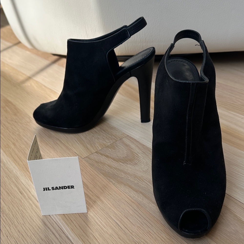 Jill Sander Biack suede Leather Shoes❤️❤️❤️